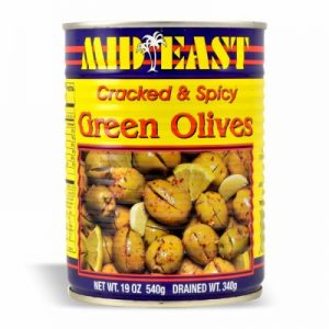 M.E. GREEN CRACKED OLIVE HOT 12/19OZ